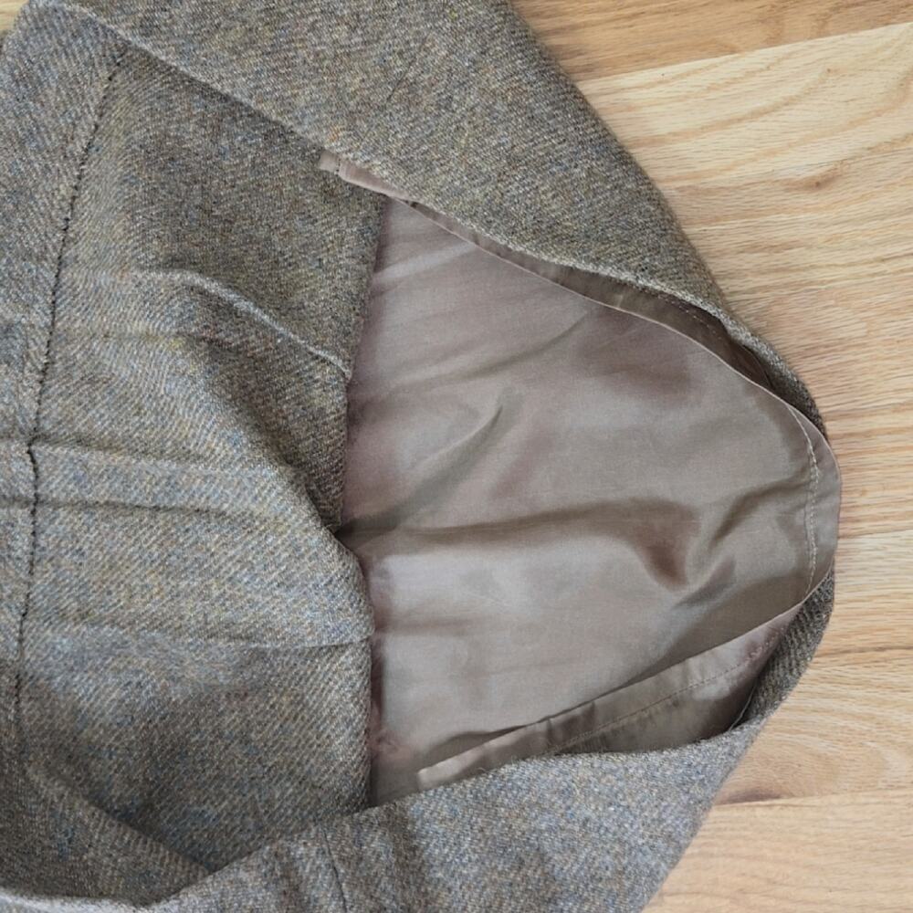 Vintage Hunters Run Brown wool tweed or herringbone skirt, size S/4 - Picture 6 of 8